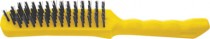 Корщетка стальная, желтая пластиковая ручка, 275 мм, 4-х рядная