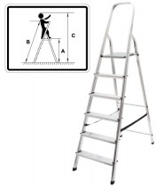 Лестница-стремянка алюминиевая, 6 ступеней, вес 4,62 кг
