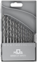 Набор сверл по металлу HSS, угол заточки 118°, пласт. кейс, 13 шт. (1.5-2.0-2.5-3-3.2-3.5-4-4.5-4.8-5-5.5-6-6.5 мм)