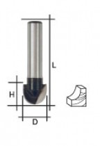 Фреза пазовая галтельная, DxHxL = 12х9,5х42 мм