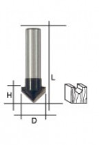 Фреза пазовая V-образная, DxHxL = 10х10х42 мм