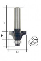 Фреза кромочная профильная c нижним подшипником, DxHxL = 32х16х56 мм