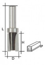Фреза кромочная прямая с верхним подшипником, DxHxL = 19х25х66 мм