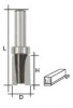 Фреза кромочная прямая с верхним подшипником, DxHxL = 16х20х60 мм