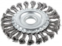 Корщетка-колесо, стальная витая проволока 125х22,2 мм, блистер