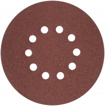 Круги шлифовальные с отверстиями (липучка), алюминий-оксидные, 225 мм, 5 шт.  Р 80