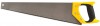 Ножовка по дереву, средний каленый зуб 7 ТPI, 2D заточка, пластиковая прорезиненная ручка 400 мм