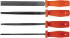 Напильники, пластиковая ручка, набор 4 шт. (трехгранный, плоский, круглый, полукруглый) 200 мм