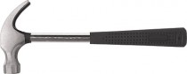 Молоток-гвоздодер, металлическая ручка, резиновая рукоятка, 25 мм, 340 гр.