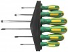 Отвертки "Контур", CrV сталь, прорезиненные ручки, магнитный наконечник, на держателе, набор 6 шт.