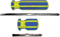 Отвертка с переставным жалом, CrV сталь, сине-желтая пластиковая ручка 6х70 мм PH2/SL6