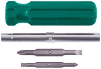 Отвертка с переставным жалом, CrV сталь, 4 положения регулировки высоты Профи 6х125 мм PH2/SL6