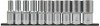 Головки торцевые удлиненные 6-гранные, на металлической планке, набор 10 шт., 1/2" (10-11-12-13-14-15-17-19-20-22 мм)