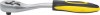 Вороток (трещотка) CrV, черно-желтая прорезиненная ручка, Профи 3/8", 72 зубца