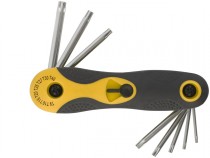 Ключи TORX 8 шт. CrV Т9-Т40 складные, прорезиненный держатель