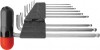 Ключи шестигранные длинные c шаром, CrV, 9 шт. (1,5-10 мм) с пластиковой Т-обр. ручкой