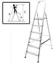 Лестница-стремянка алюминиевая, 7 ступеней, вес 5,48 кг