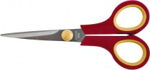 Ножницы бытовые, нержавеющие, прорезиненные ручки, толщина лезвия 1,4 мм, 135 мм