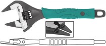 Ключ разводной "Карат", CrV, обточенные узкие губки, шкала, увелич.захват, прорезин.ручка  200 мм (39 мм)