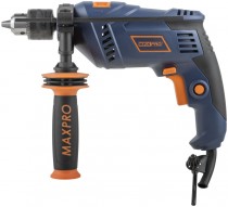 MAX-PRO Дрель ударная 710 Вт# 0-3000 об/мин# ключевой патрон 1,5-13 мм# 2 кг# антивибрационная ручка# резиновые вставки# кор.